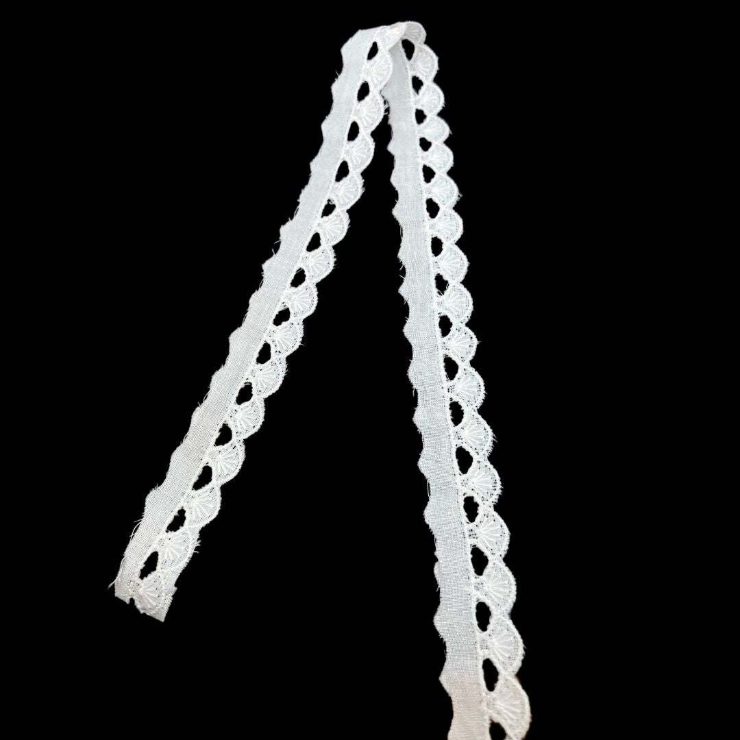Cotton Austrian Broderie Anglaise Trim Alisha 20mm Wide Fold