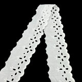 Cotton Austrian Broderie Anglaise Trim Elise 50mm Wide Fold