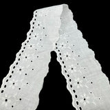 Cotton Austrian Broderie Anglaise Trim Iris 70mm Wide Fold