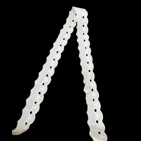 Cotton Austrian Broderie Anglaise Trim Jayne 19mm Wide Fold
