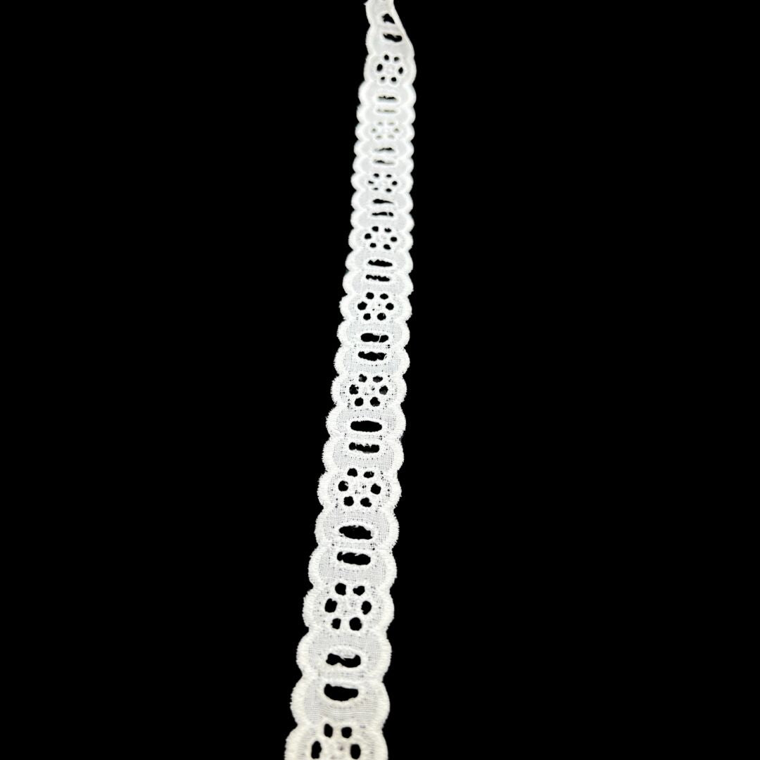 Cotton Austrian Broderie Anglaise Trim Mary 6 Hole