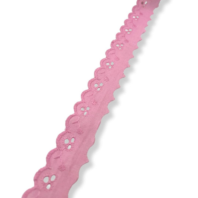 Cotton Austrian Broderie Anglaise Trims Pink