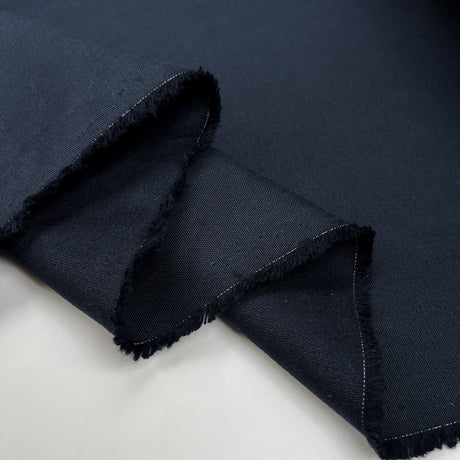 Cotton Canvas Midnight Navy Plain Woven Lightweight Craft Fabric Fold