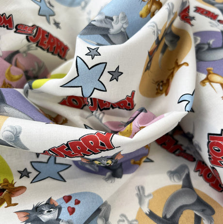 Cotton Craft Fabric Childrens Cartoon Tom And Jerry Print