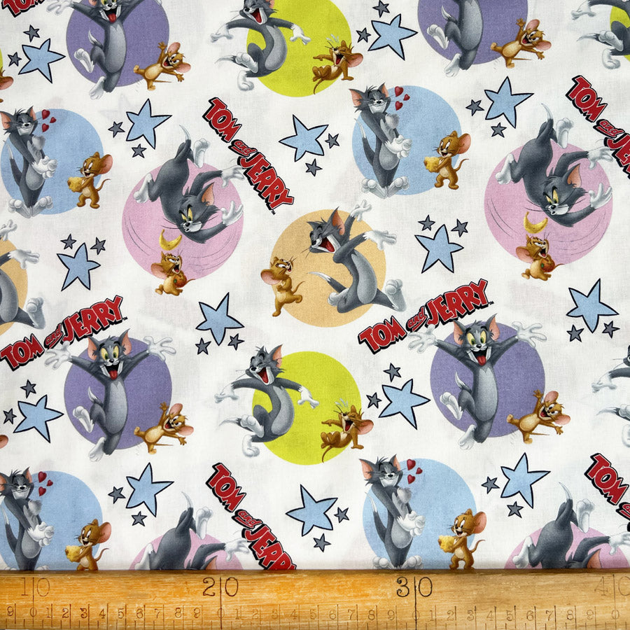 Cotton Craft Fabric Childrens Cartoon Tom And Jerry Print Ruler