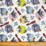 Cotton Craft Fabric Childrens Cartoon Tom And Jerry Print Ruler