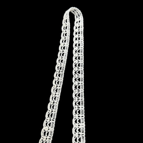 Cotton Crochet Lace Ribbon Arch White 10mm Wide Fold