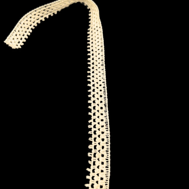 Cotton Crochet Lace Ribbon Loop Cream 20mm Wide