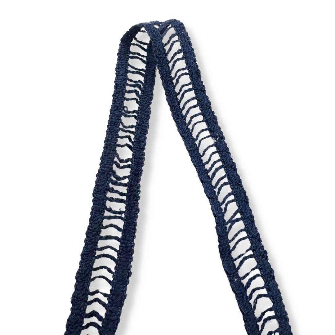 Cotton Crocheted Ladder Tape Navy 20mm Wide