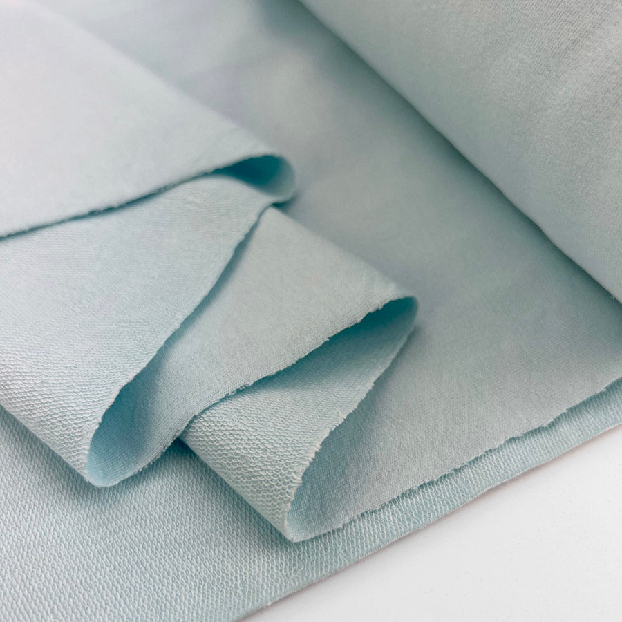 Cotton Elastane Jersey Fabric Organic Plain French Terry Sky Fold
