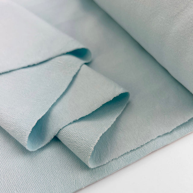 Cotton Elastane Jersey Fabric Organic Plain French Terry Sky Fold