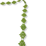 Cotton Embroidered Daisy Trim Green 20mm Wide