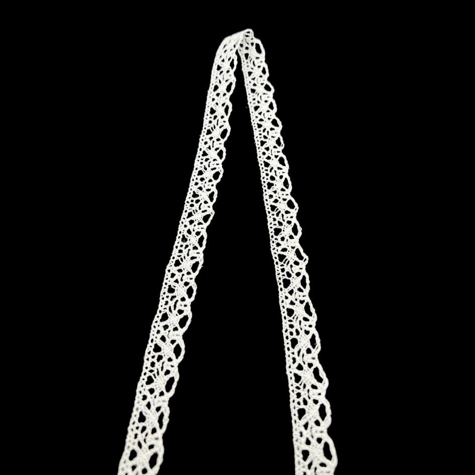 Cotton Ivory Crochet Lace Ribbon Eyelet 13mm Wide Fold