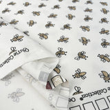 Cotton Jersey Sparkle Bee Elastane Knit Glitter Off White Gold Print Top Fabric Fold
