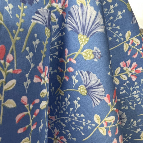 Cotton lawn dress fabic floral blue dandy hang2