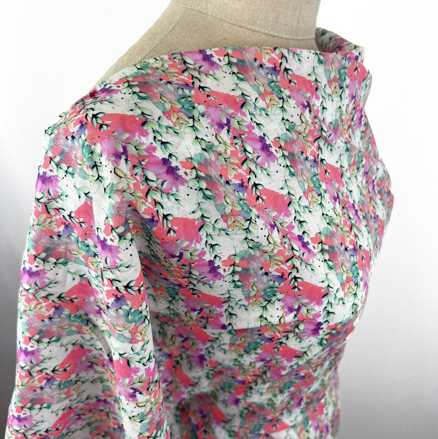 Cotton Lawn Dress Fabric A Collection Pink Chest