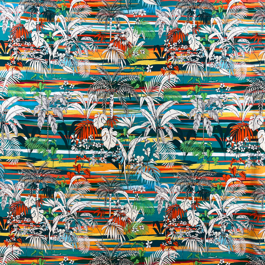 Cotton lawn honolulu blue shirting fabric