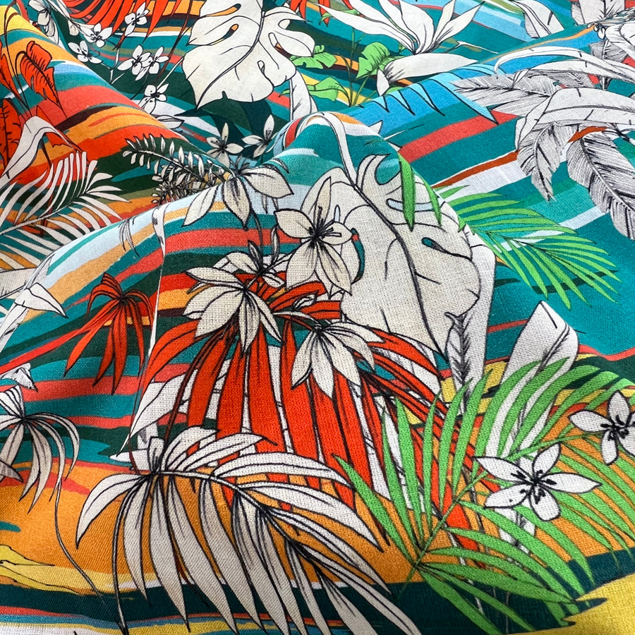Cotton lawn honolulu blue shirting fabric cu