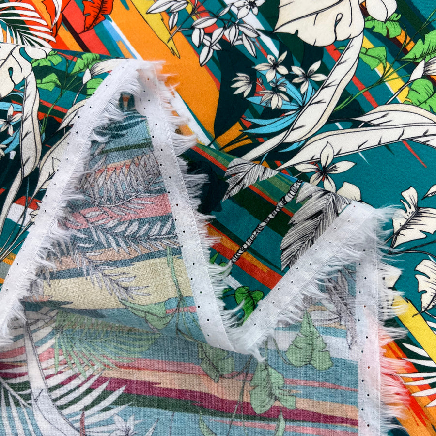 Cotton lawn honolulu blue shirting fabric fold
