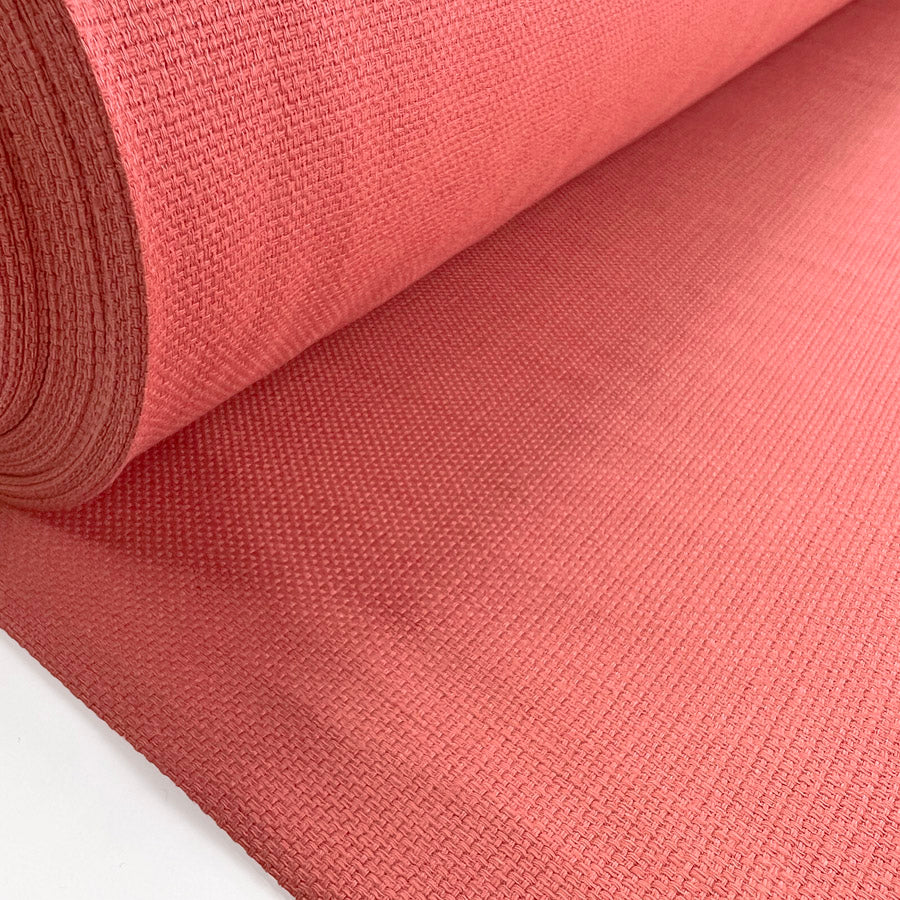 Cotton Linen Mix Dress Fabric Coral Pink Highly Strong Bolt