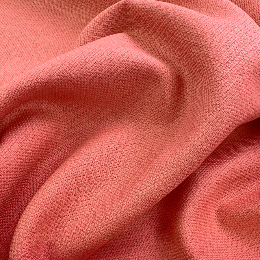 Cotton Linen Mix Dress Fabric Coral Pink Highly Strong