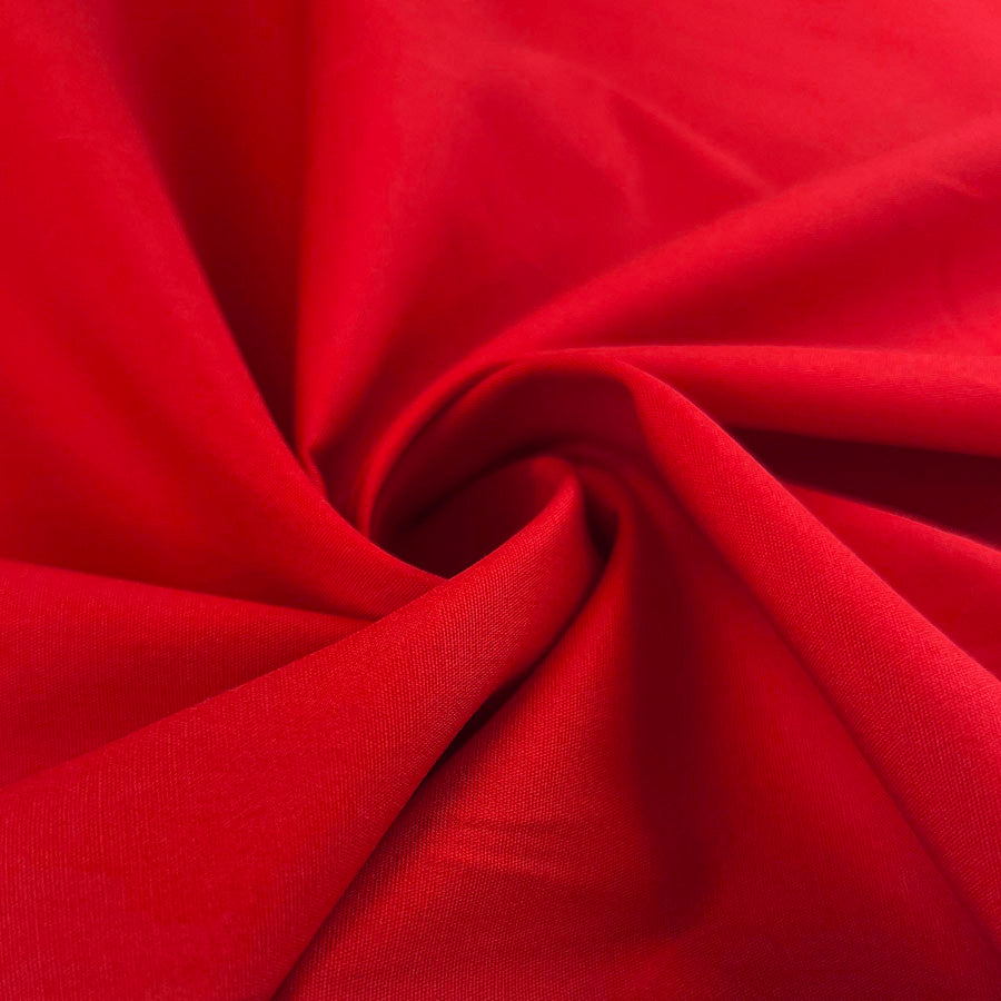 Cotton Poplin Fabric Superior Sewing Room Plains Red