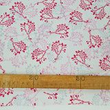 Cotton Poplin Floral Print Sewing Room Ivy Pink Ruler