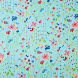Cotton Poplin Floral Print Sewing Room Turquoise Full