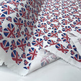 Cotton Poplin Union Jack Hearts Roll