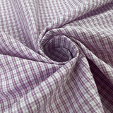 Cotton Seersucker Check Lilac White Twist