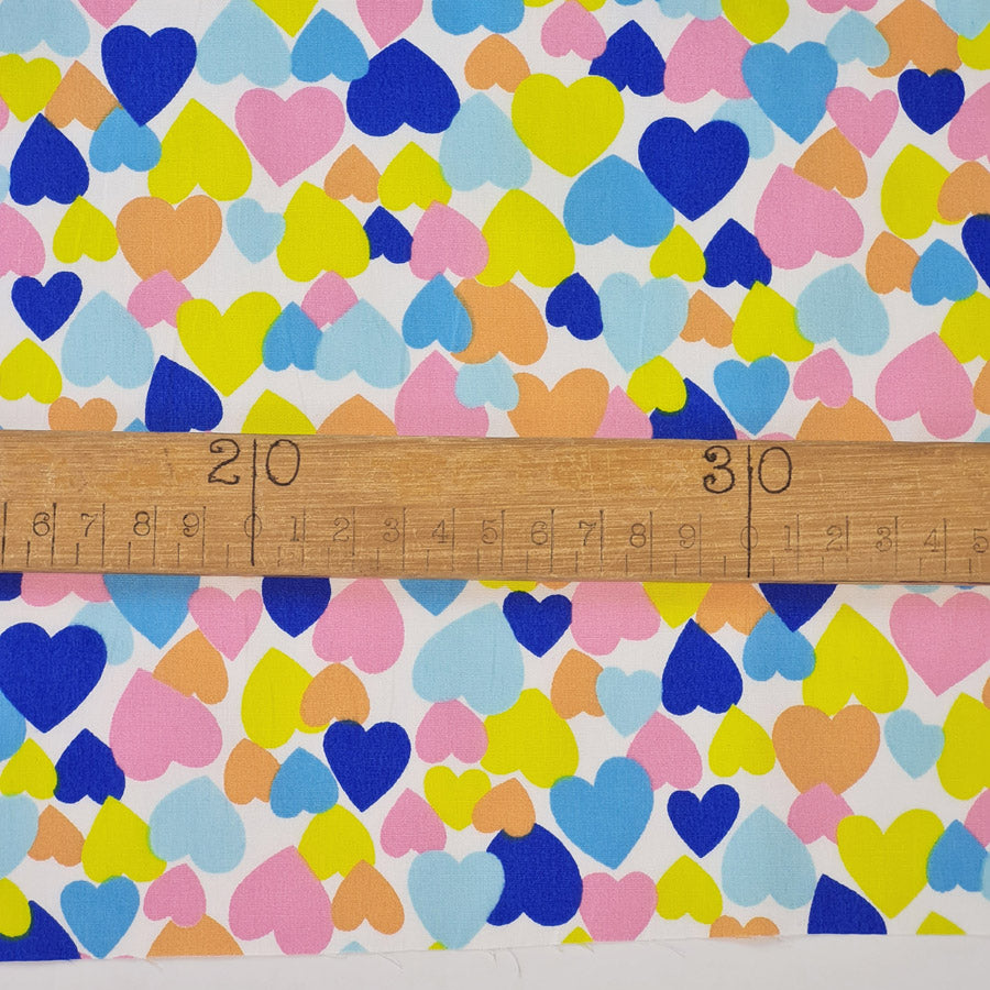 Cotton Sewing Room Blue Hearts Fabric Ruler