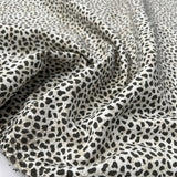 Cotton Stretch Olive Cheetah White Animal Print Polyester Elastane Woven Trouser Fabric