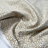 Cotton Stretch Sand Leopard White Animal Print Polyester Elastane Woven Trouser Fabric