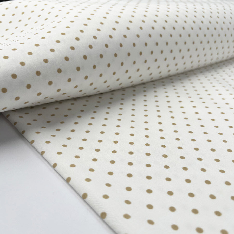 Cotton Stretch Stone Polka White Animal Print Polyester Elastane Woven Trouser Fabric Bolt