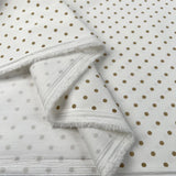 Cotton Stretch Stone Polka White Animal Print Polyester Elastane Woven Trouser Fabric Fold