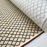 Cotton Twill Cream Trellis Black Abstract Designer Trouser Fabric Roll