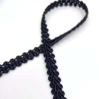 Cotton Polyester Blend - Scrolled Gimp Braid Trim - Black