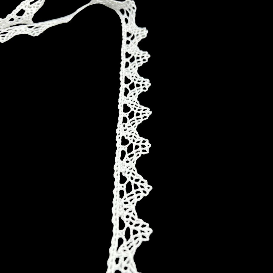 Cotton White Crochet Lace Ribbon Triangle 20mm Wide