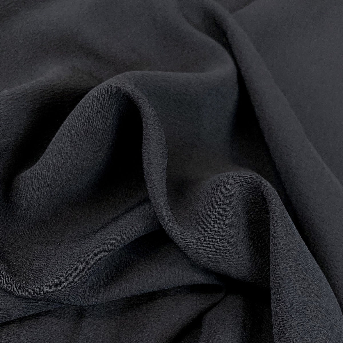 Crepe De Chine Black Chiffon Fold