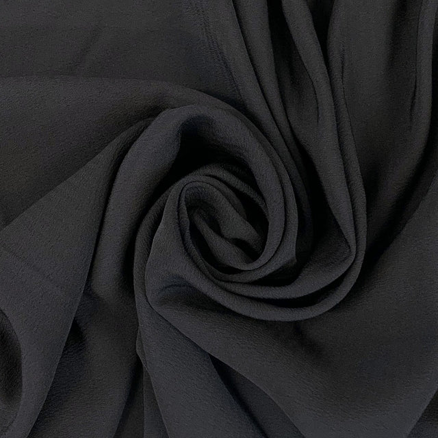 Crepe De Chine Black Chiffon Swirl