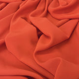 Crepe De Chine Flame Red Polyester Plain Dress Fabric Cu 2