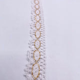 Crochet Lace Ribbon Golden Eye White 2