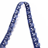 Crochet stretch lace trim blue twist