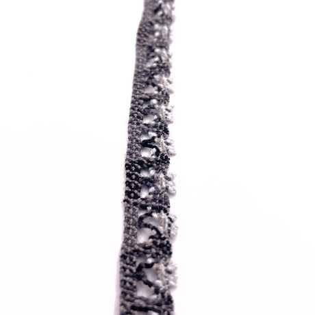 Crochet stretch lace trim grey cu