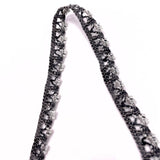 Crochet stretch lace trim grey twist