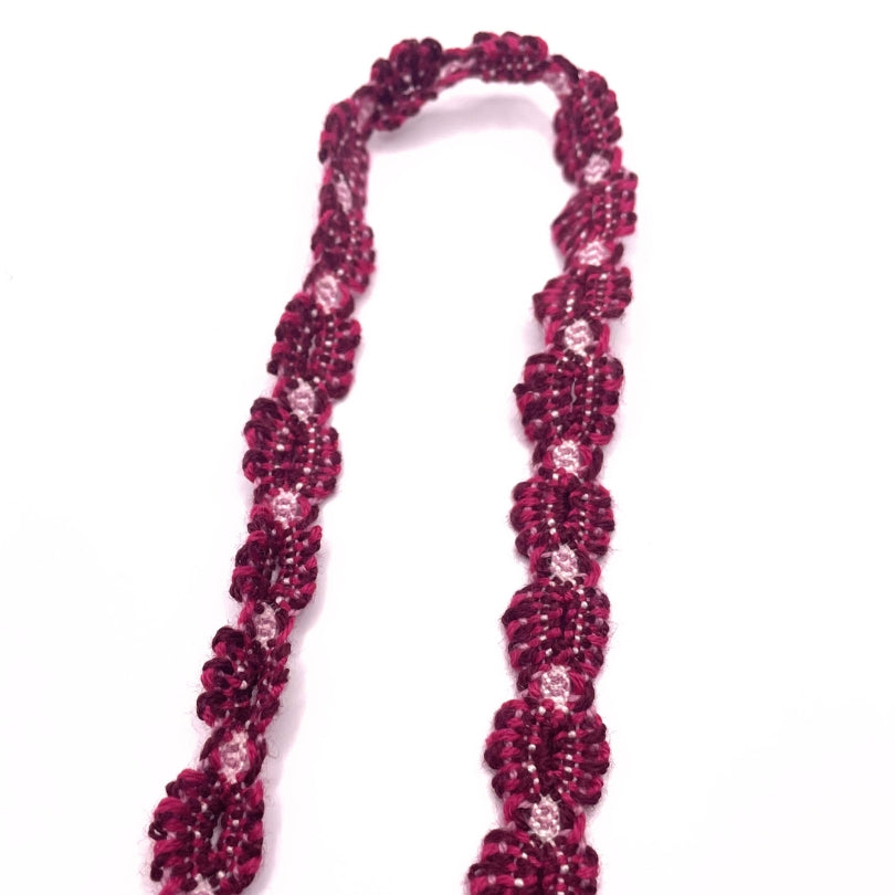 Crochet stretch lace trim plum