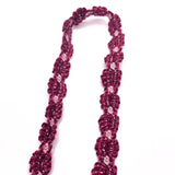 Crochet stretch lace trim plum