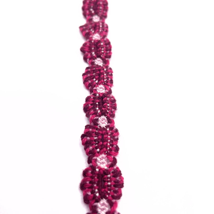 Crochet stretch lace trim plum cu