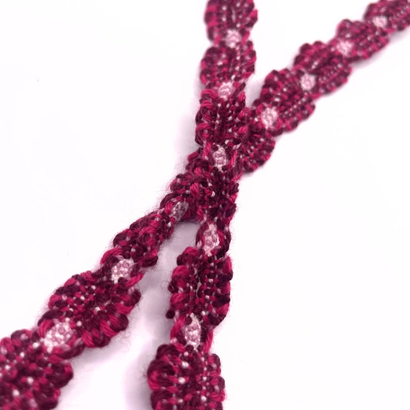 Crochet stretch lace trim plum twist