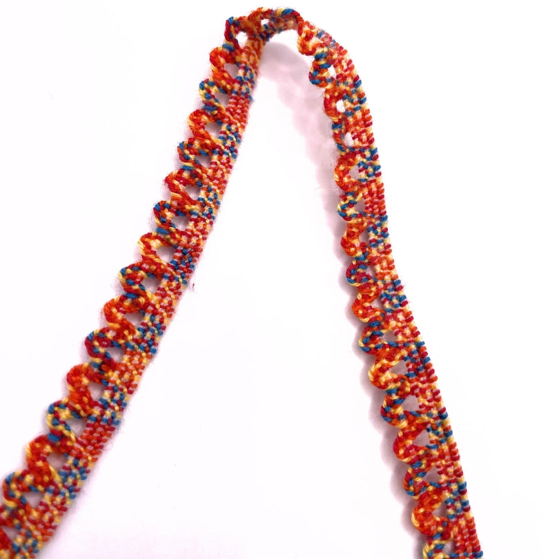 Crochet stretch lace trim rainbow twist